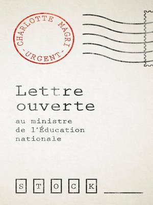 cover image of Lettre ouverte au ministre de l'éducation